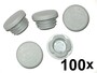 100 x Lamellenstopfen Rundrohrstopfen  40 mm (Au�en) Stopfen GRAU