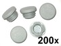 200 x Lamellenstopfen Rundrohrstopfen  40 mm (Au�en) Stopfen GRAU