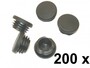 200 x Lamellenstopfen Rundrohrstopfen  40 mm (Au�en) Stopfen SCHWARZ