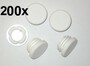200 x Lamellenstopfen Rundrohrstopfen  40 mm (Auen) Stopfen WEISS