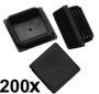 200 x Lamellenstopfen Vierkantrohrstopfen 60 x 60 mm (Au�en) Stopfen SCHWARZ