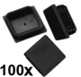 100 x Lamellenstopfen Vierkantrohrstopfen 50 x 50 mm (Auen) Stopfen SCHWARZ