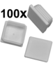 100 x Lamellenstopfen Vierkantrohrstopfen 50 x 50 mm (Auen) Stopfen WEISS