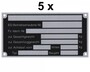 5 x Blanko Typenschild Anhngertypenschild Neutral Anhnger Vers. 3