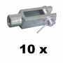 10 St�ck - Gabelkopf 5x20 - M5 + Sicherungsbolzen /Splintbolzen verzinkt