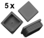 5 x Lamellenstopfen Vierkantrohrstopfen 35 x 35 mm (Au�en) Stopfen GRAU