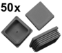 50 x Lamellenstopfen Vierkantrohrstopfen 35 x 35 mm (Au�en) Stopfen GRAU