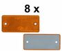 8 x R�ckstrahler - Reflektor - schrauben - 90 x 40 mm - Gelb - Pr�fzeichen