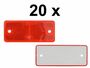 20 x Rckstrahler - Reflektor - schrauben - 90 x 40 mm - Rot - Prfzeichen