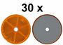 30 x R�ckstrahler - Reflektor - schrauben -   60 mm - Gelb - E-Pr�fzeichen