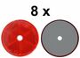 8 x R�ckstrahler - Reflektor - schrauben -   60 mm - Rot - E-Pr�fzeichen