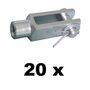 20 St�ck - Gabelkopf M12 - 12x48 mit Splintbolzen - DIN71752 - verzinkt