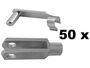 50 St�ck - Gabelkopf 8x32 - M8 mit Sicherungsbolzen + Kontermutter