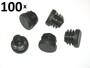 100 St�ck -Lamellenstopfen Rundrohrstopfen  25 mm (Au�en) Stopfen SCHWARZ - 1,0 bis 3,0 mm