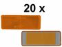 20 x R�ckstrahler - Reflektor - Kleben - 69 x 31,5 mm - Gelb - Pr�fzeichen