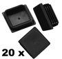 20 x Lamellenstopfen Vierkantrohrstopfen 40 x 40 mm (Au�en) Stopfen SCHWARZ