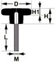 10 Stck - Sterngriffschraube M12, 60mm , Griff  63 mm + Sterngriffmutter M12