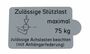 25 St�ck - Aufkleber St�tzlast  75 kg - Klebefolie 