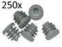 Packung 250 St�ck Lamellenstopfen Rundrohrstopfen  18 mm (Au�en) Stopfen GRAU