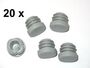 20 St�ck - Lamellenstopfen Rundrohrstopfen 30 mm (Au�en) Stopfen GRAU
