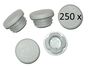250 St�ck - Lamellenstopfen Rundrohrstopfen 35 mm (Au�en) Stopfen Grau