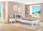 G�stebett Einzelbett Echtholzbett 100x200 hohe Sitzkante Kiefer wei� V-60.61W-10
