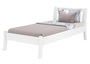 G�stebett Einzelbett Echtholzbett 100x200 hohe Sitzkante Kiefer wei� V-60.61W-10