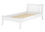 G�stebett Einzelbett Echtholzbett 100x200 hohe Sitzkante Kiefer wei� V-60.61W-10