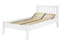G�stebett Einzelbett Echtholzbett 100x200 hohe Sitzkante Kiefer wei� V-60.61W-10