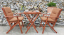 Set Tisch mit 2 St�hlen Gartenst�hle  10-210-2T-braun