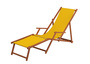 Sonnenliege gelb Liegestuhl Fu�teil Sonnendach Kissen Holz Deckchair Gartenm�bel 10-302 F S KD