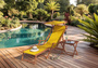 Gartenliege Sonnenliege gelb Liegestuhl Fu�teil Sonnendach Tisch Kissen Deckchair 10-302FSTKD