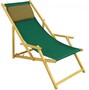 Liegestuhl Gartenliege gr�n Sonnenliege Kissen Strandliege Holz Deckchair Gartenm�bel 10-304NKD