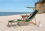 Gartenliege Sonnenliege gr�n Liegestuhl Fu�teil Sonnendach Deckchair Holz Gartenm�bel 10-304NFS