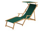 Relaxliege gr�n Gartenliege Strandliege Fu�teil Sonnendach Tisch Gartenm�bel Holz 10-304NFST