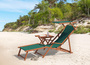 Sonnenliege gr�n Liegestuhl Kissen Sonnendach Gartenliege Deckchair Holz Gartenm�bel 10-304SKD