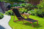 Liegestuhl schwarz Sonnenliege Gartenliege Holz Deckchair Strandstuhl Massivholz Gartenm�bel 10-305