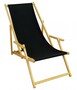 Liegestuhl schwarz Gartenliege Sonnenliege Kissen Holz Deckchair Buche Gartenm�bel 10-305 N KH