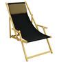 Liegestuhl schwarz Gartenliege Sonnenliege Kissen Holz Deckchair Buche Gartenm�bel 10-305 N KD