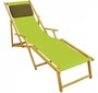 Liegestuhl pistazie Fu�ablage Kissen Deckchair klappbar Sonnenliege Holz Gartenliege 10-306NFKD