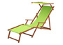 Sonnenliege pistazie Liegestuhl Fu�teil Sonnendach Kissen Holz Deckchair Gartenm�bel 10-306FSKD