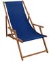 Liegestuhl blau Sonnenliege Gartenliege Holz Deckchair Strandstuhl Massivholz Gartenm�bel 10-307