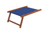 Liegestuhl blau Sonnenliege Fu�teil Gartenliege Holz Deckchair Strandstuhl Gartenm�bel 10-307F