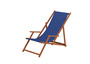 Liegestuhl blau Fu�ablage Kissen Deckchair klappbar Sonnenliege Holz Gartenliege 10-307 F KD