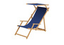 Gartenstuhl blau Sonnenliege Strandstuhl Sonnendach Kissen Deckchair Buche 10-307 N S KD