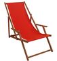 Liegestuhl rot Sonnenliege Gartenliege Holz Deckchair Strandstuhl Massivholz Gartenm�bel 10-308