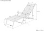 Liegestuhl rot Fu�ablage Tisch Kissen Deckchair Holz Sonnenliege Gartenliege Buche 10-308 F T KH