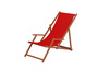 Liegestuhl rot Fu�ablage Tisch Kissen Deckchair Holz Sonnenliege Gartenliege Buche 10-308 F T KH