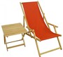 Gartenliege Buche terracotta Liegestuhl Tisch Deckchair Holz Sonnenliege Relaxliege 10-309NT