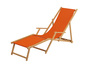 Sonnenliege Terracotta Gartenliege Liegestuhl Strandliege Fu�teil klappbar Buche hell 10-309NF